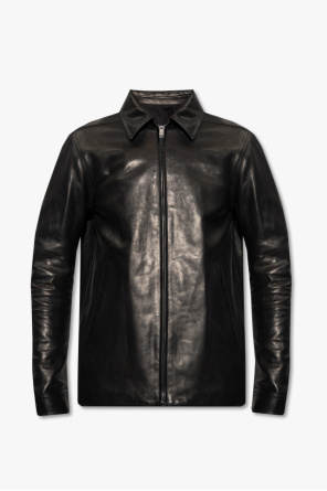 Man Slim Fit Turtle Neck Pullover - Black Leather jacket